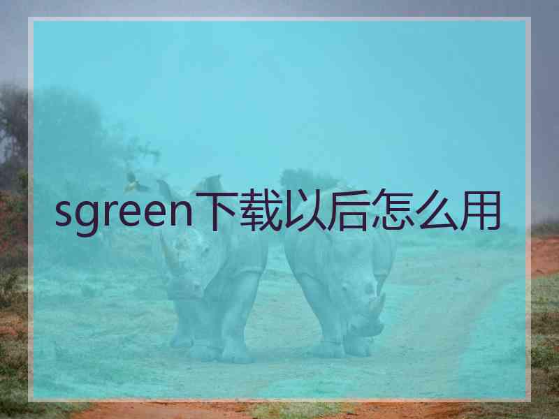 sgreen下载以后怎么用