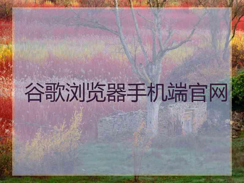 谷歌浏览器手机端官网