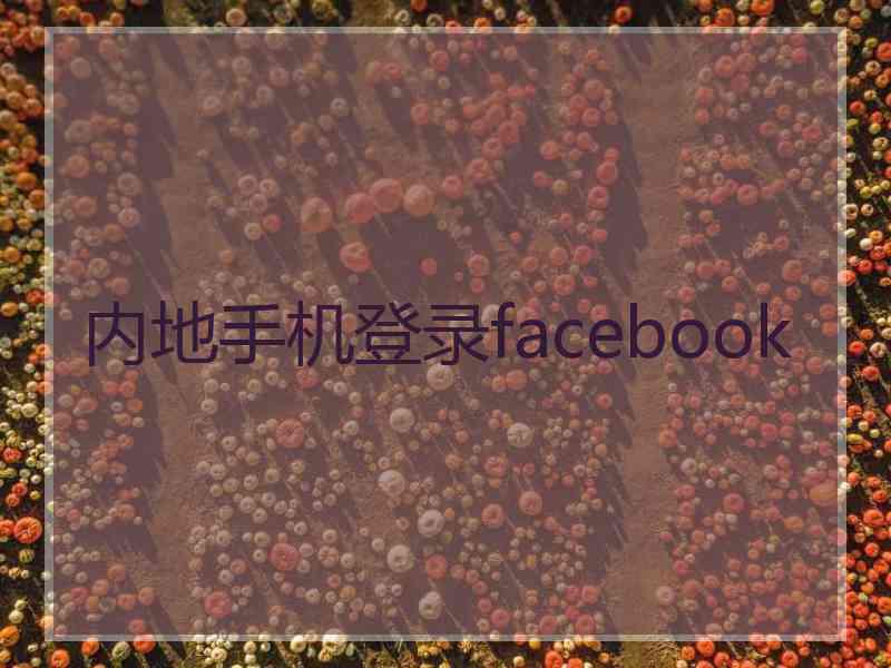 内地手机登录facebook