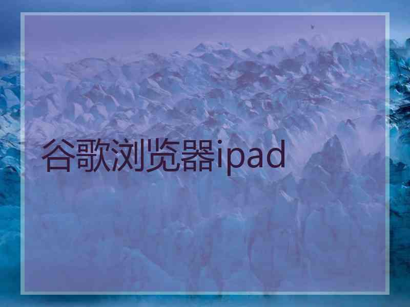 谷歌浏览器ipad