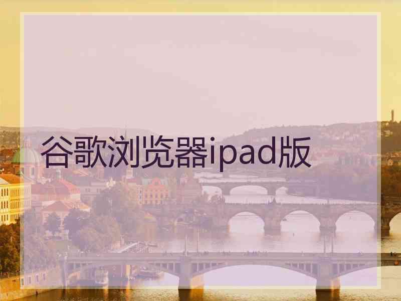 谷歌浏览器ipad版